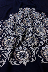 Floral Crest | Embroidered Wool Silk Stole