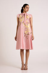 Ice Pink Helga - Tab Sleeve Day Dress