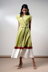 Rihana-olive-Flame Midi Dress