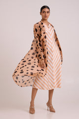 Neo - Almond Burst Flap Trench & Slip Dress