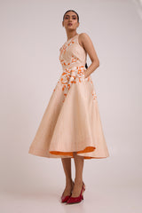 Roselyn - Almond & Autumn Midi Dress