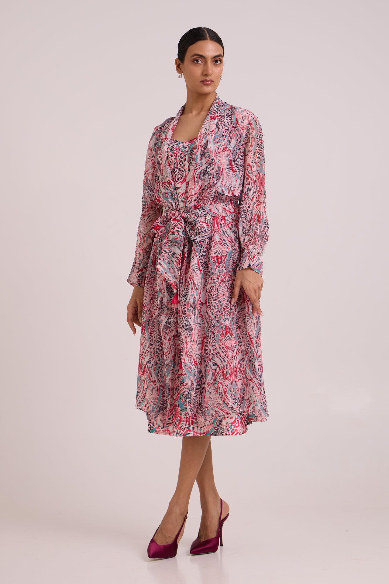 Joanne - Tropical Buzz Trench Jacket Set