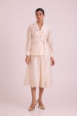 Murphy - Broach Wrap Top & Duchess Skirt