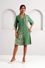 Embroidered Shirt Dress