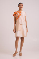 Kayo - Sunset & Almond Cutwork Short Dress