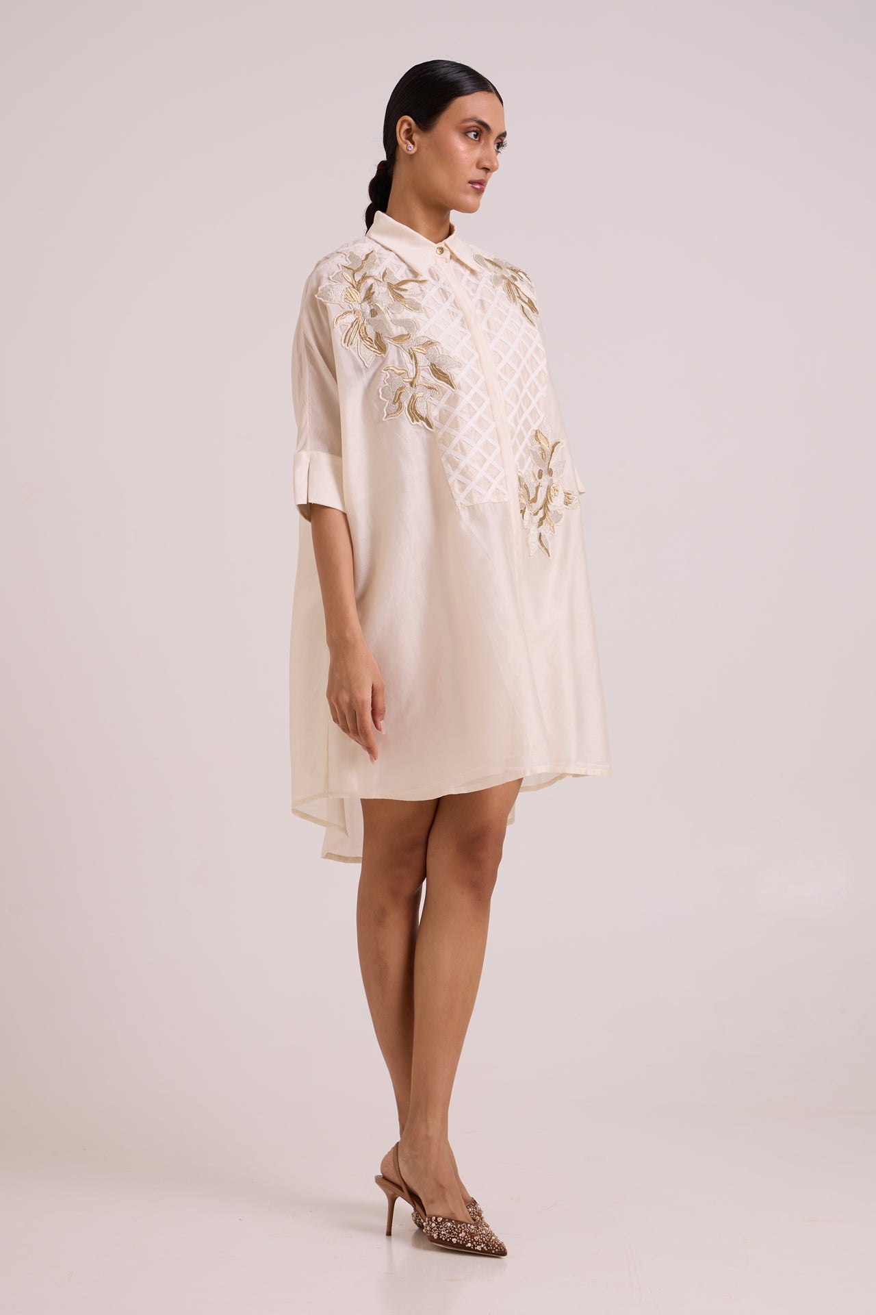 Mimi - Ivory Framed Shirt Dress
