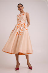 Roselyn - Almond & Autumn Midi Dress