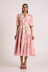 Ice Pink Saira - Circular Midi Dress