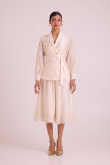 Murphy - Broach Wrap Top & Duchess Skirt