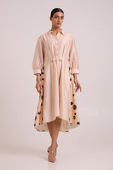 Philo - Almond Burst Back Drop Shirt Dress