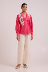 Petra - Wrap Blazer Top + Obi Belt + Pant Set