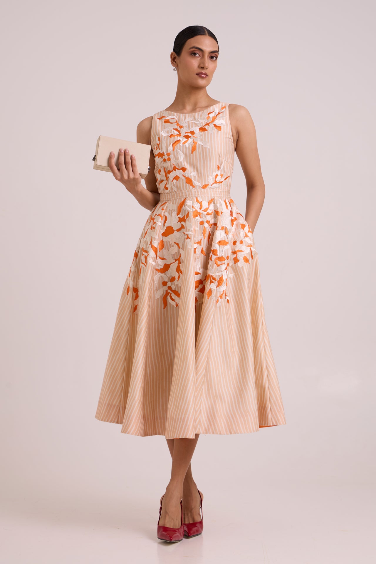Roselyn - Almond & Autumn Midi Dress