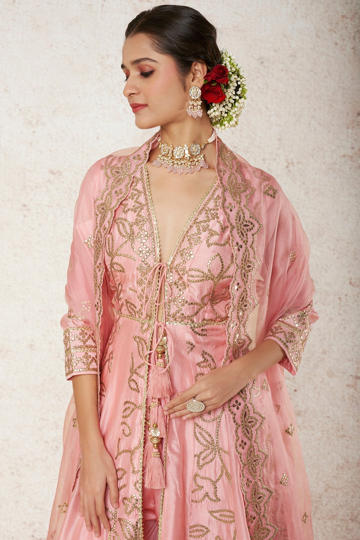Ishanya Ag Tiered Churidar with Dupatta