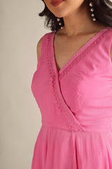 Women's Georgette Flamingo pink Suit sets