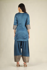 Women's Modal satin Steel Blue Suit sets