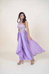Women's Net Lilac Indo-western