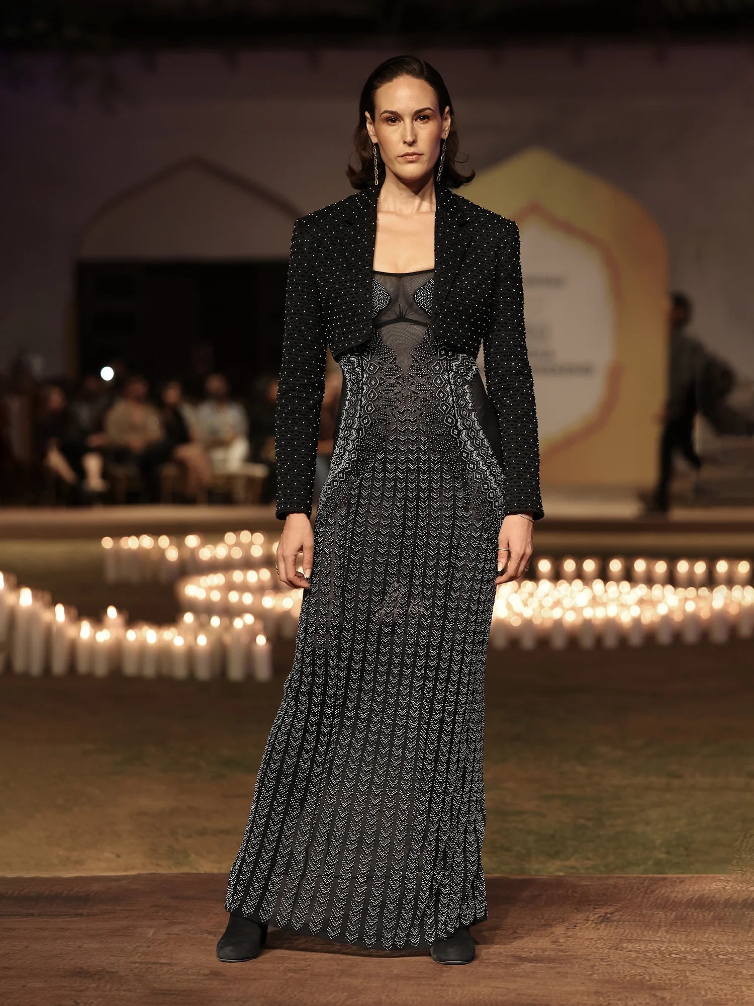 Tahitian Black Quilted Jacket Set