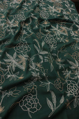 Golden Peony | Embroidered Fine Merino Wool Stole