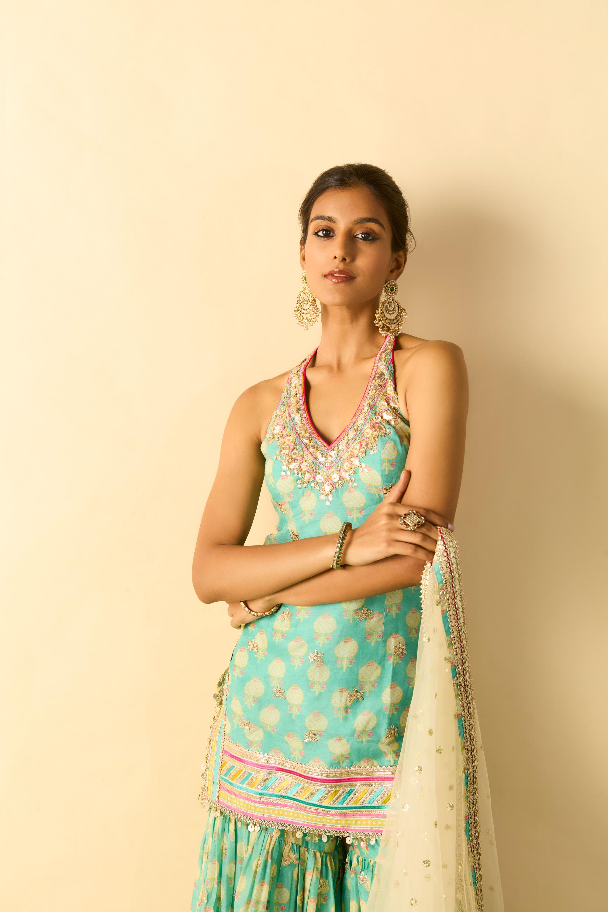 Dwisha Halter Sharara Set 34