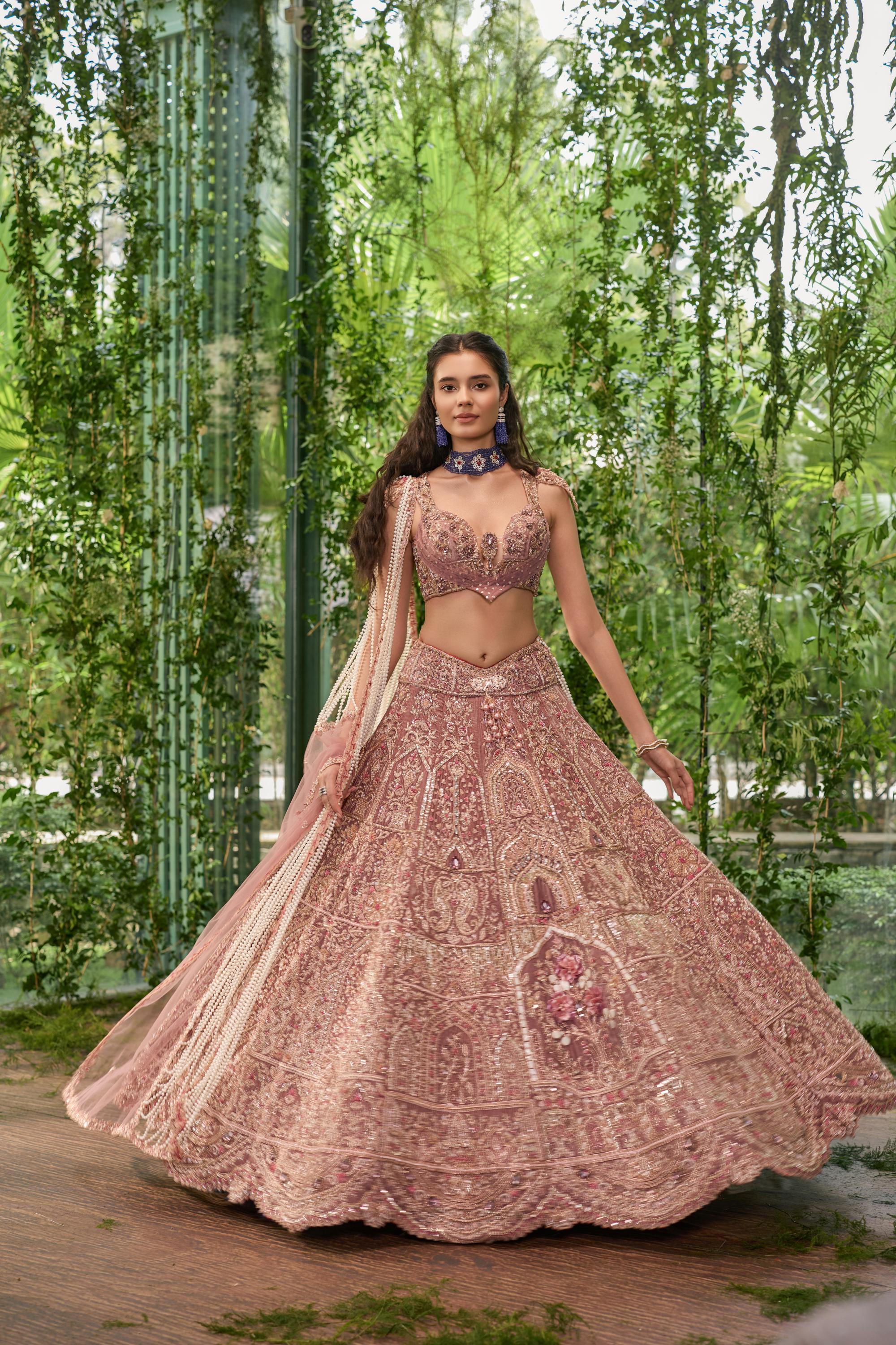 Muktika- The pearl blossom lehenga set