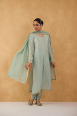 Sage Green Bandhej Printed Kurta Set of 3
