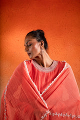 Georgia Peach Anarkali Set