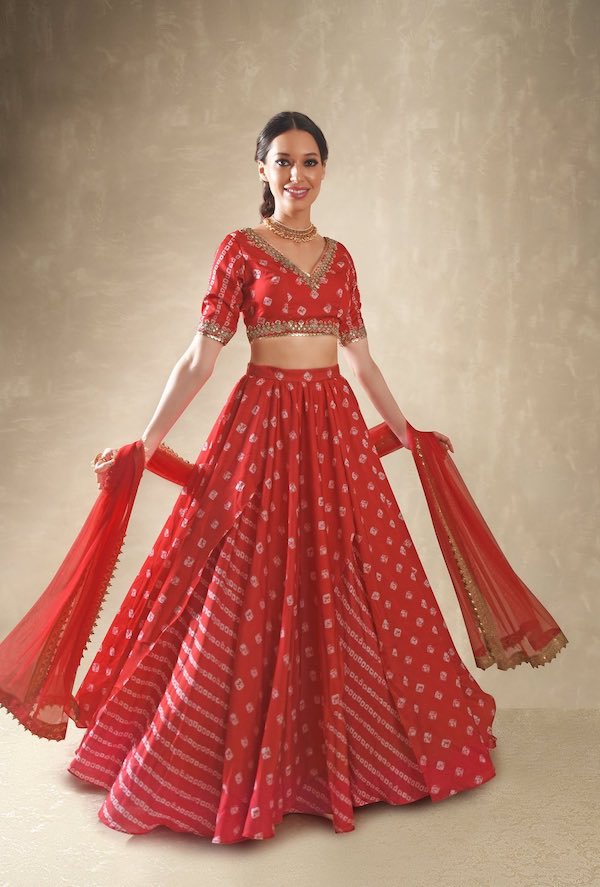 Hibiscus lehenga set