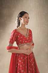 Hibiscus lehenga set