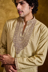 MINT GREEN CHANDERI BOOTI KURTA SET