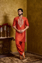 RUST KURTA SALWAR SET