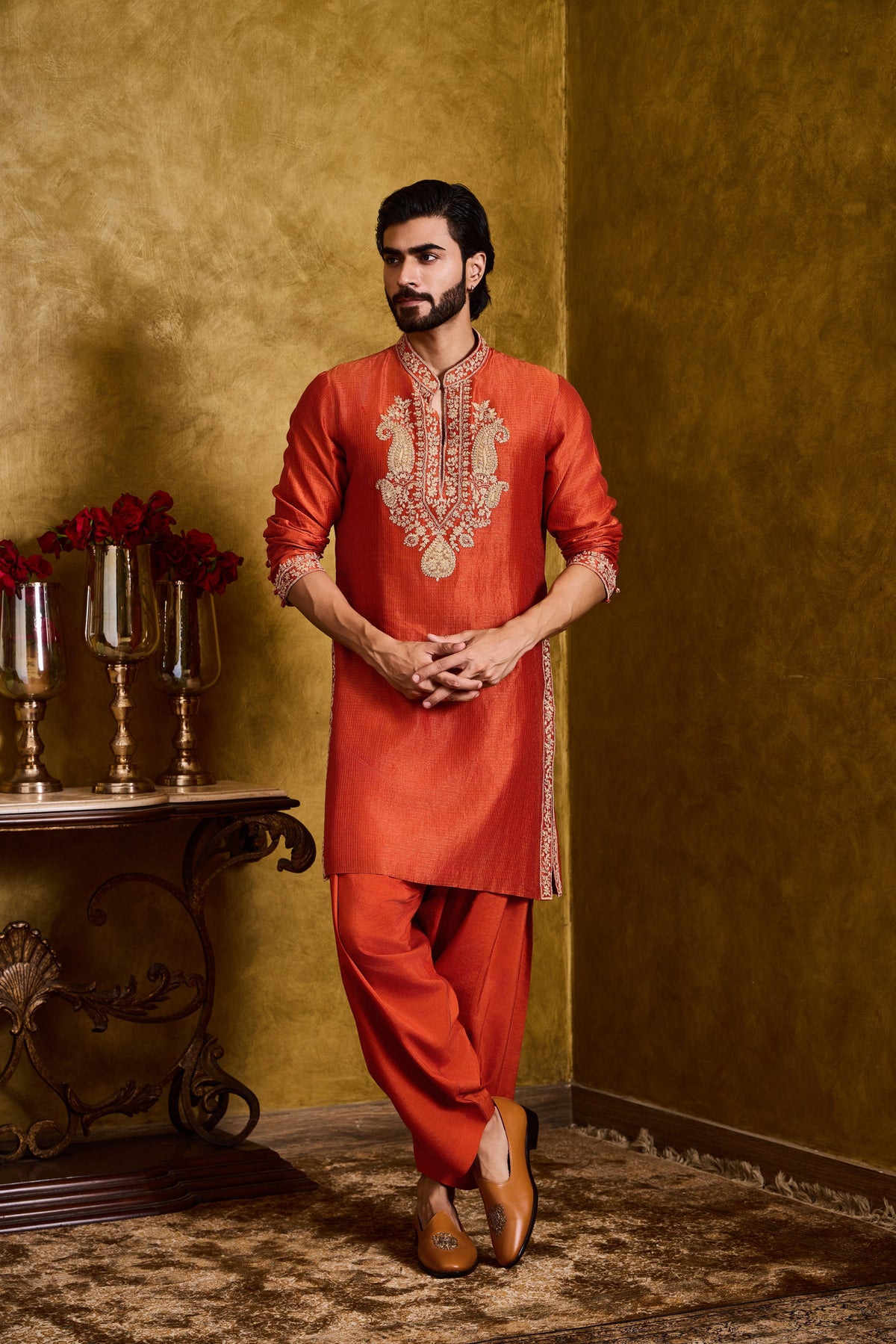 RUST KURTA SALWAR SET