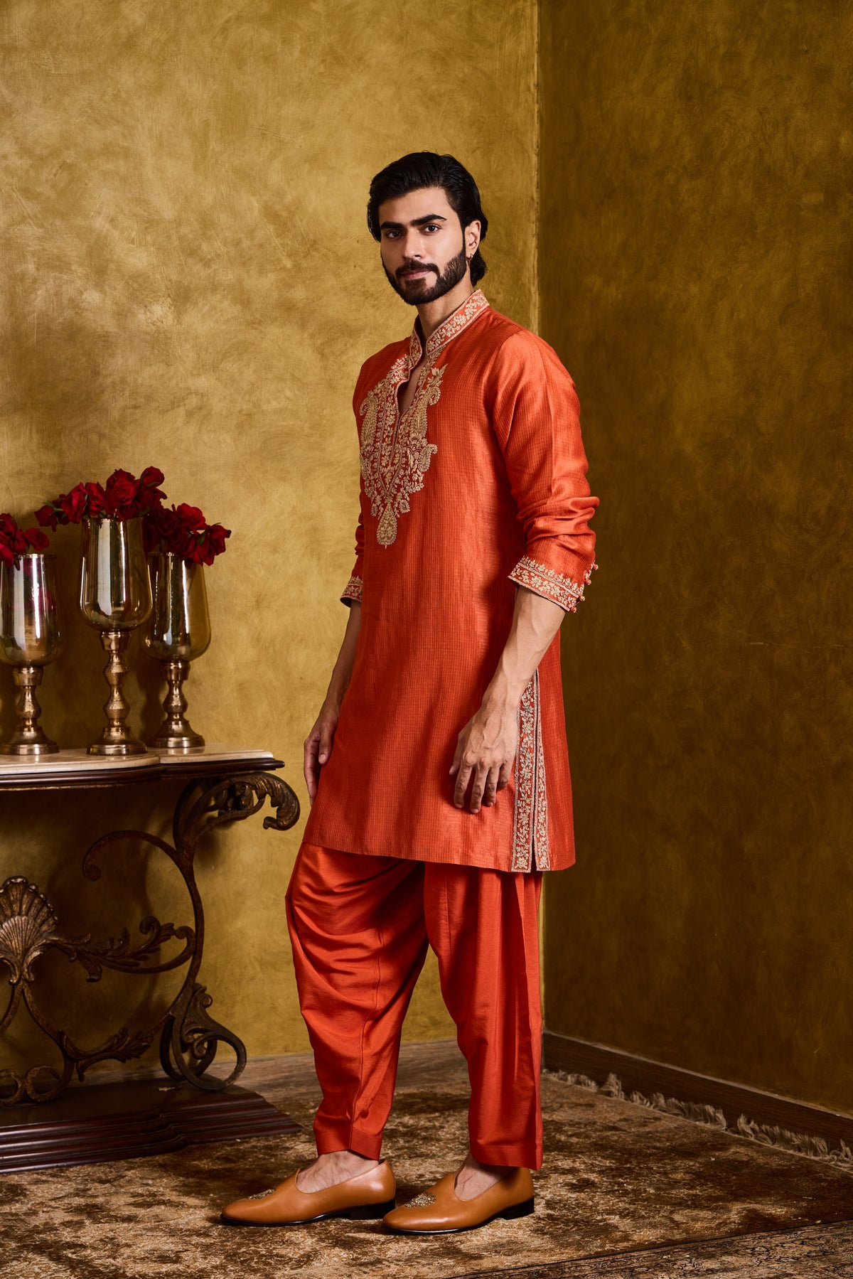 RUST KURTA SALWAR SET