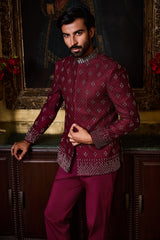 BURGUNDY JODHPURI SET