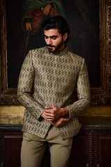 OLIVE GREEN JODHPURI SET