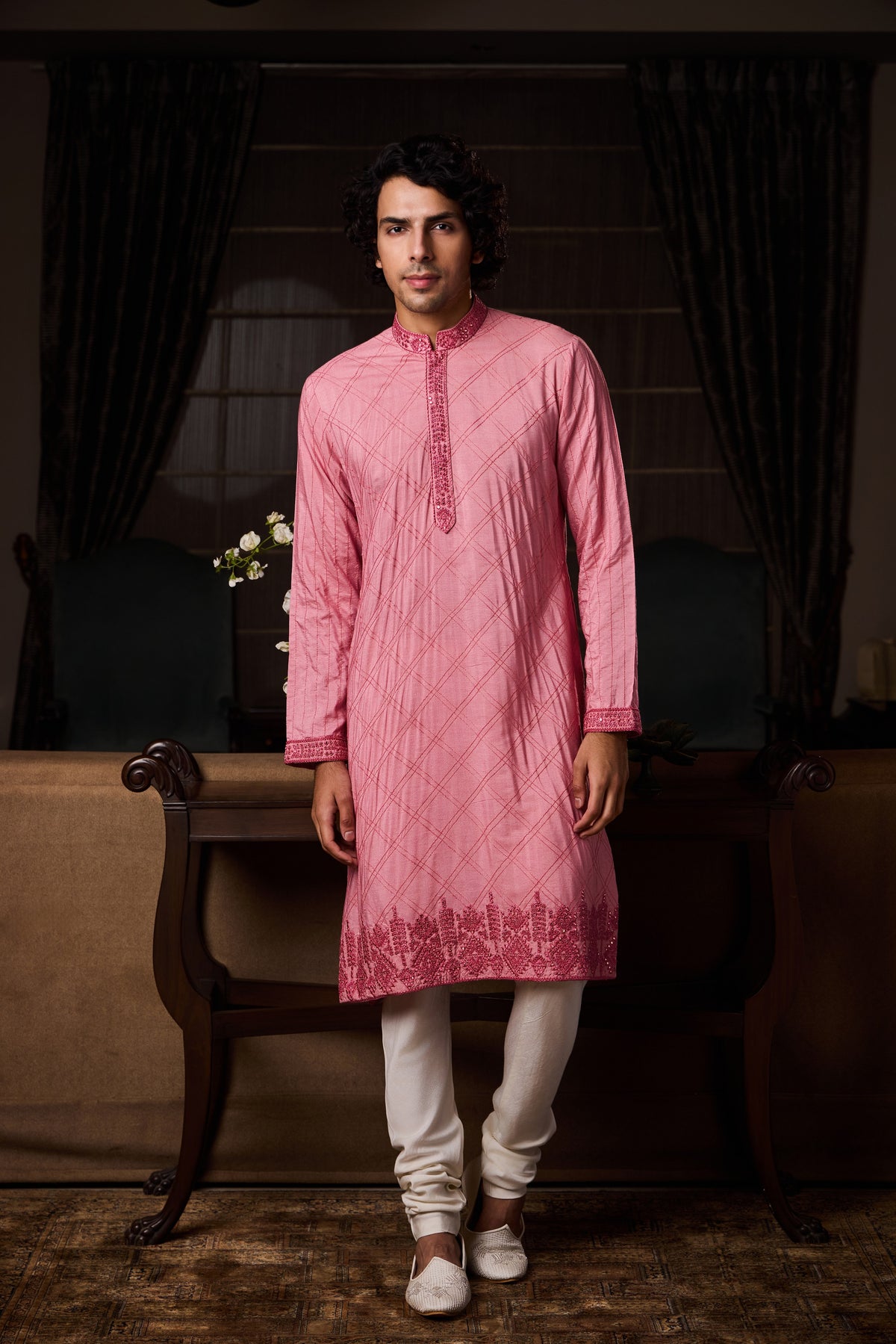 OLD ROSE PS DHAGAI KURTA SET