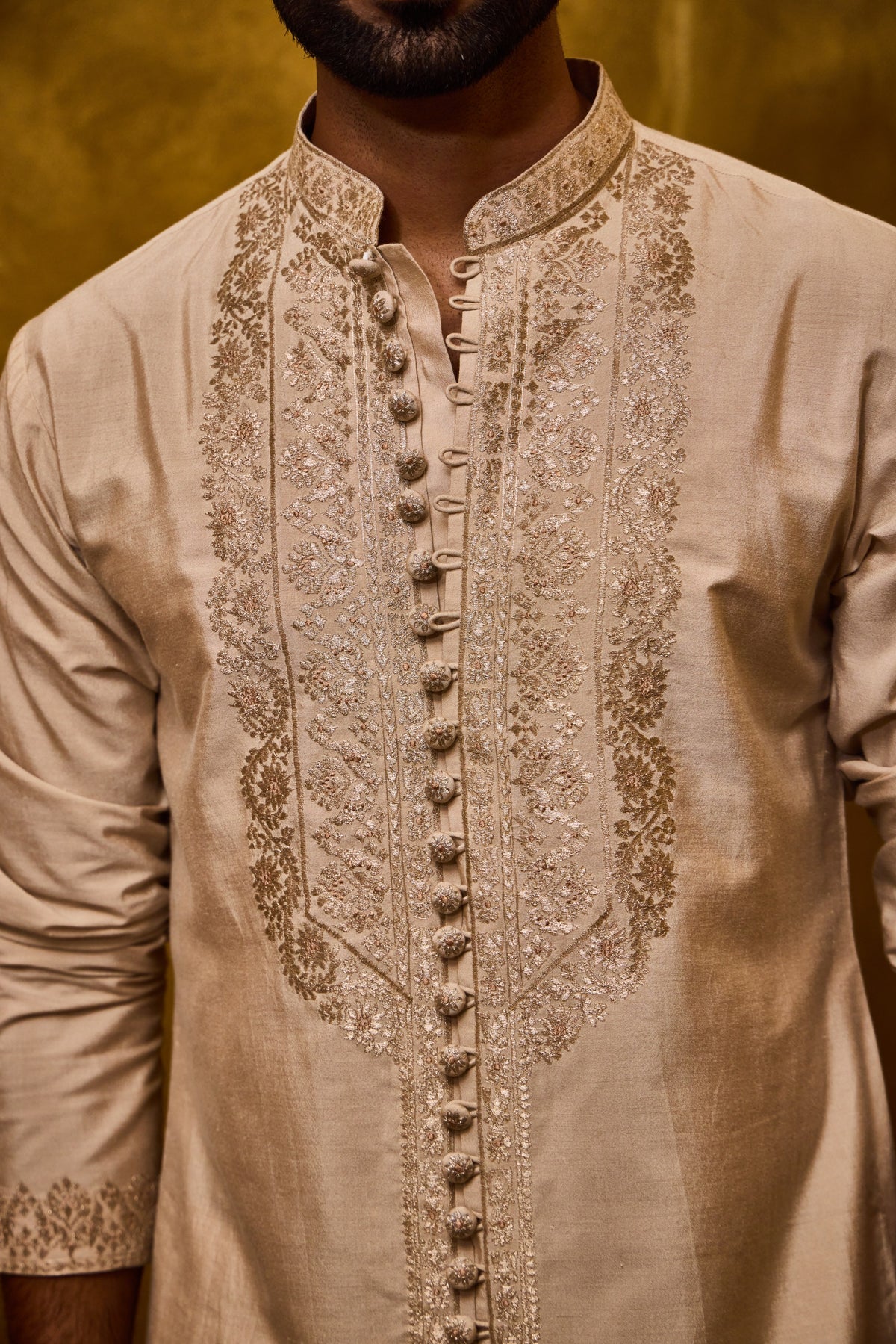 BEIGE KURTA PATIALA SALWAR SET