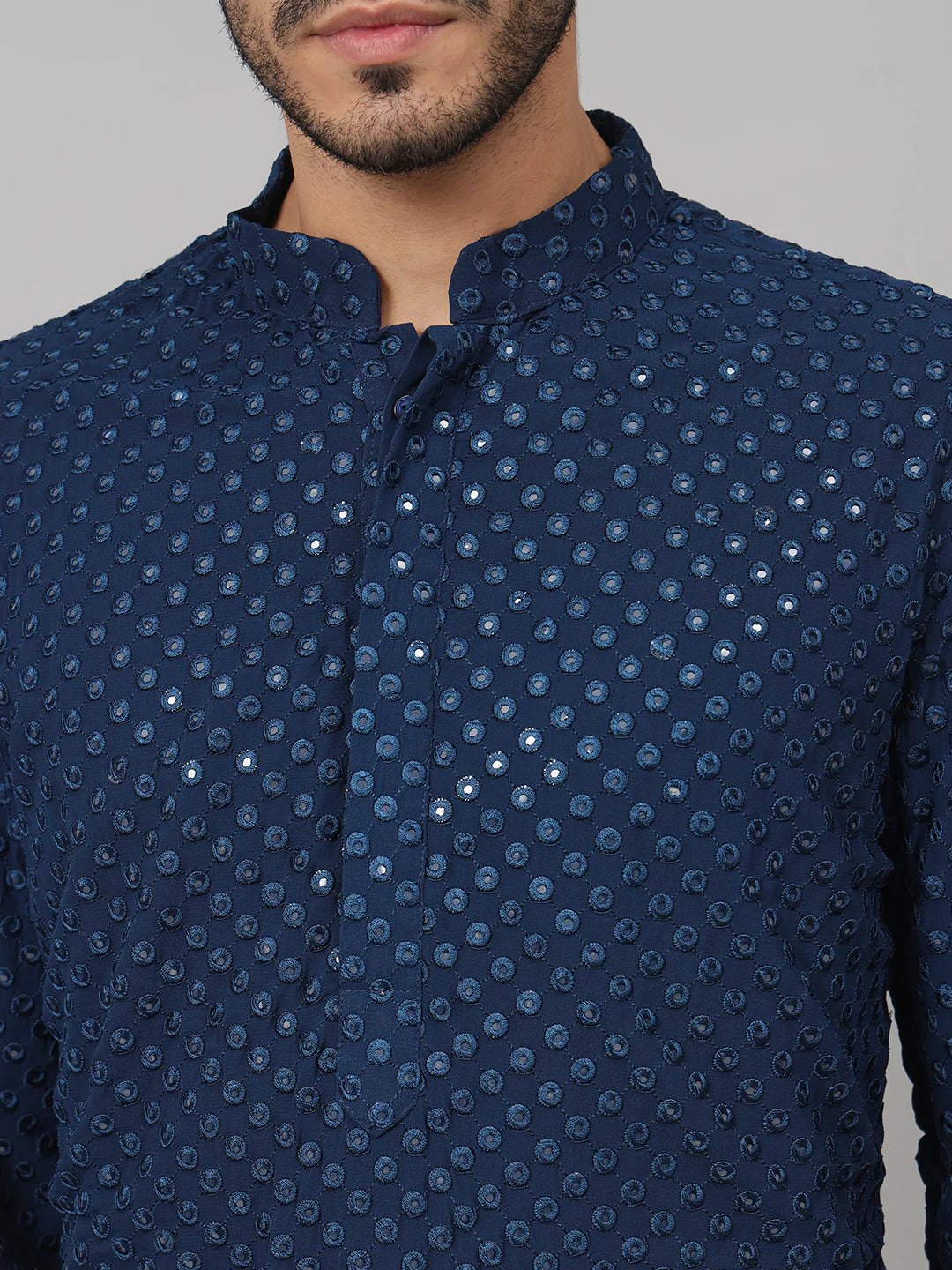 Teal Blue Mirror Kurta