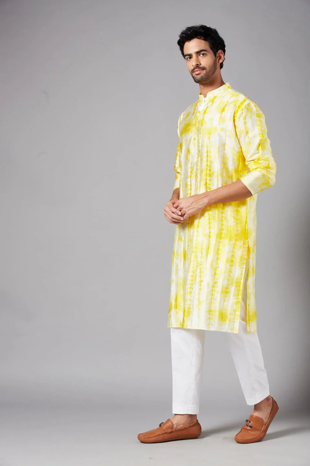 Tintlo Yellow Tie & Dye Kurta