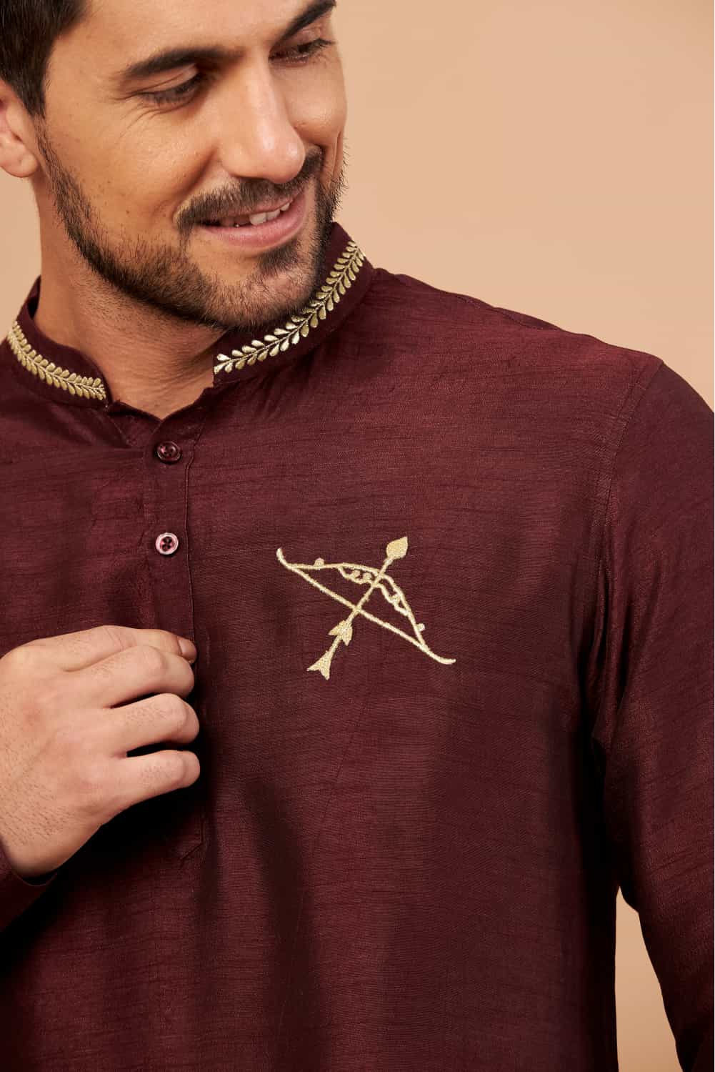 Adira Gold Zari Embroidered Kurta
