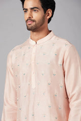 MOORI PEACH EMBROIDERED KURTA