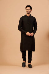 Black Plain Kurta
