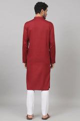 Rosso Cotton kurta with motif embroidery