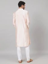 Abrikos Leafy silk kurta with patch embellishment