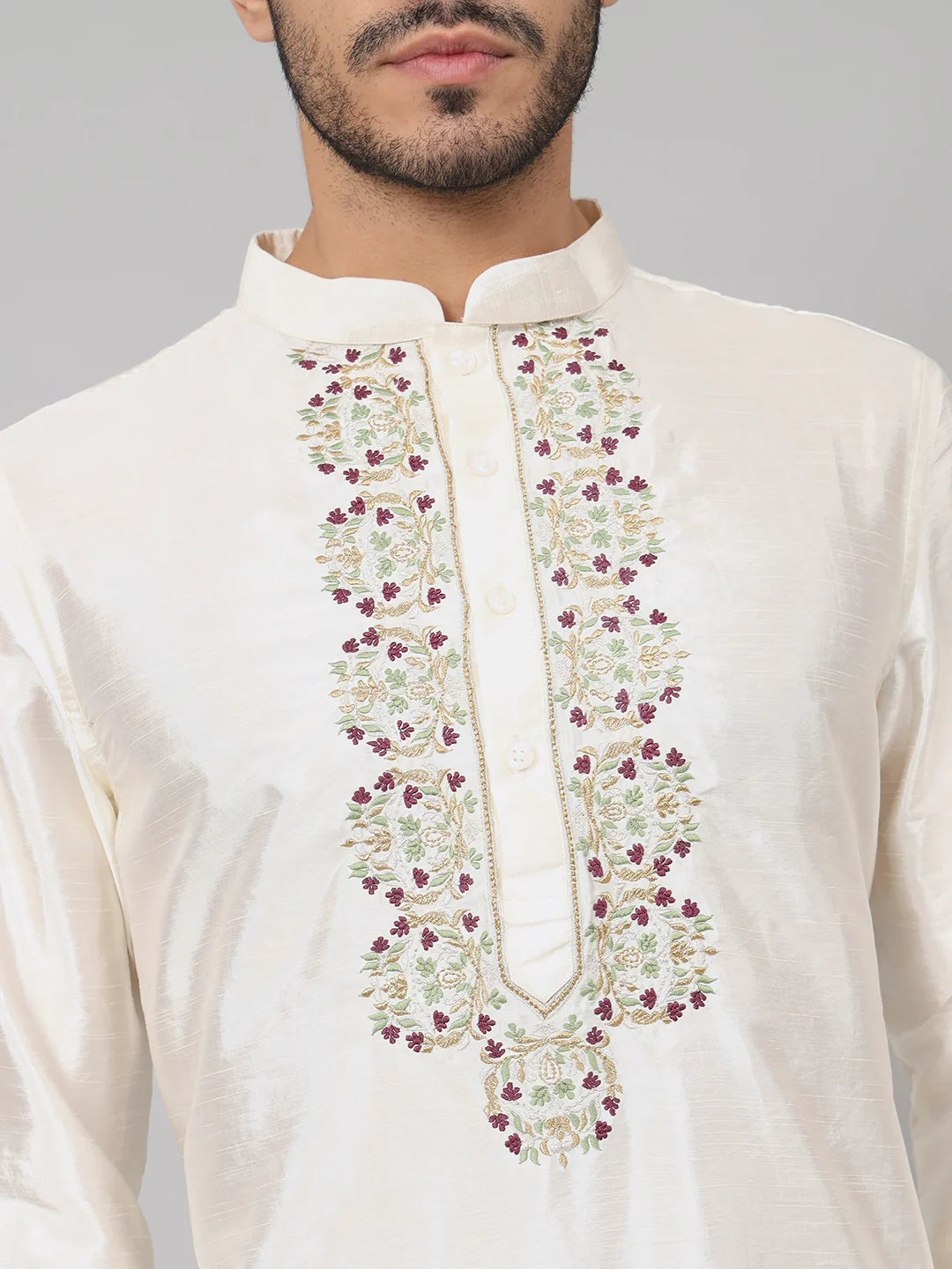 Rein Multicolor embroidered silk kurta