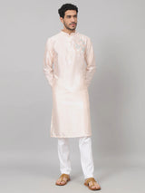 Taozi Coral Charm Traditional embroidered silk kurta