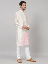 Ivoire Contours patels embroidered silk kurta