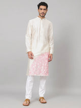 Ivoire Contours patels embroidered silk kurta