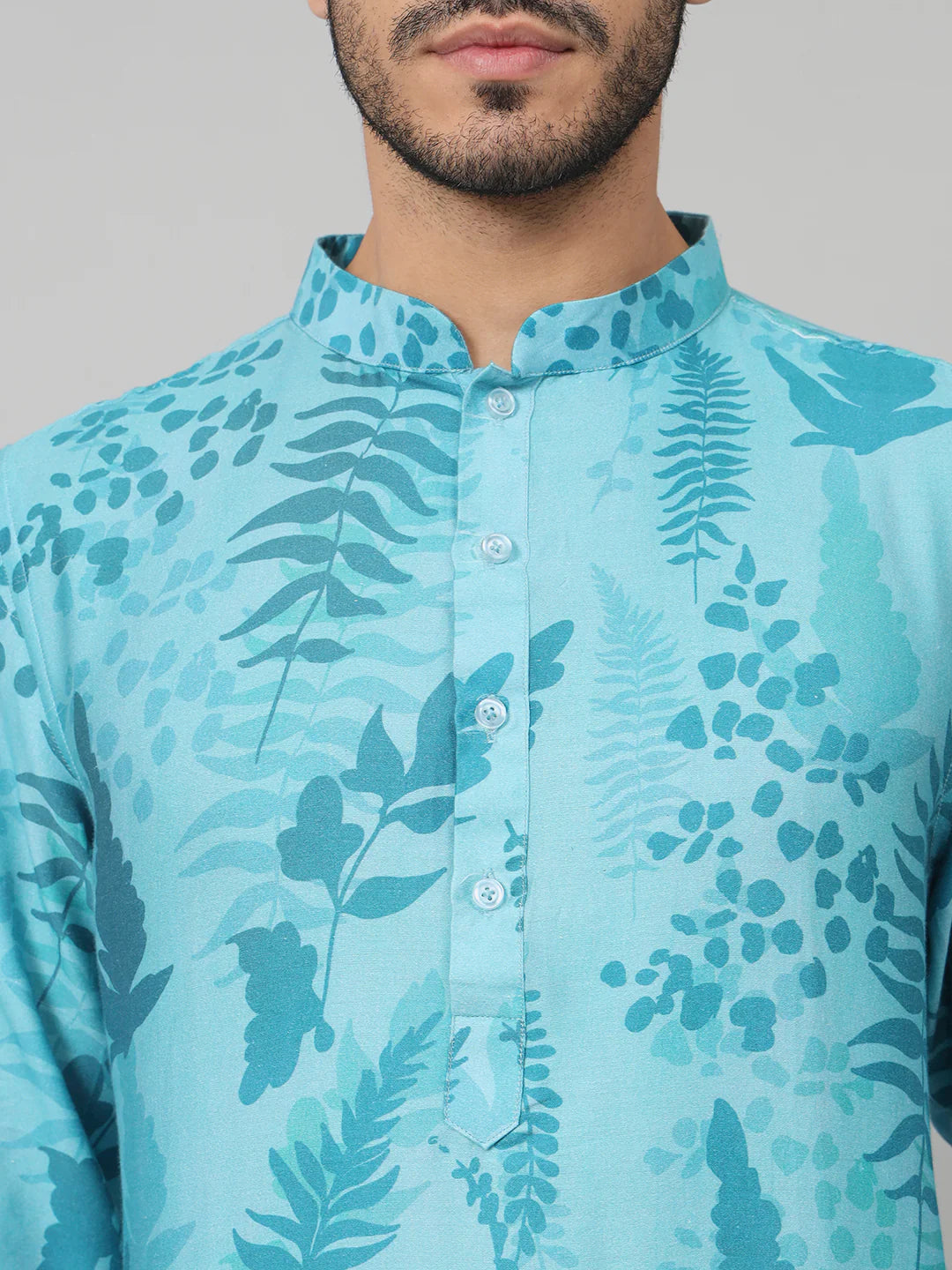 Hojas Breezy Leaves Print Cotton Kurta