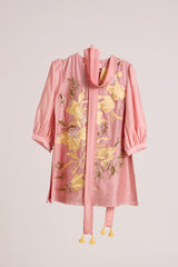 Ice Pink Lysha - Sleek Scarf Evening Top + Pants