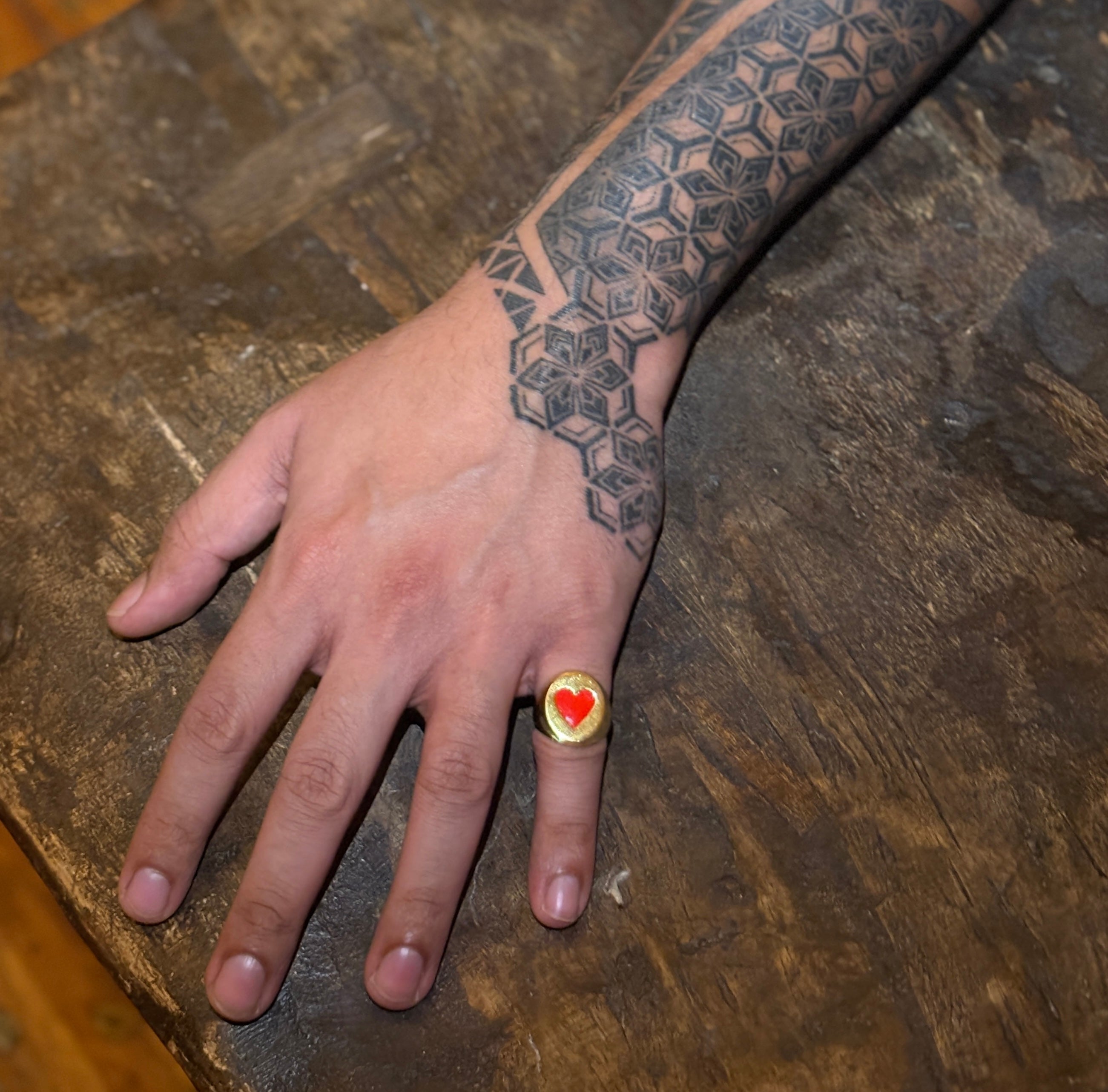 Heart Enamel Ring